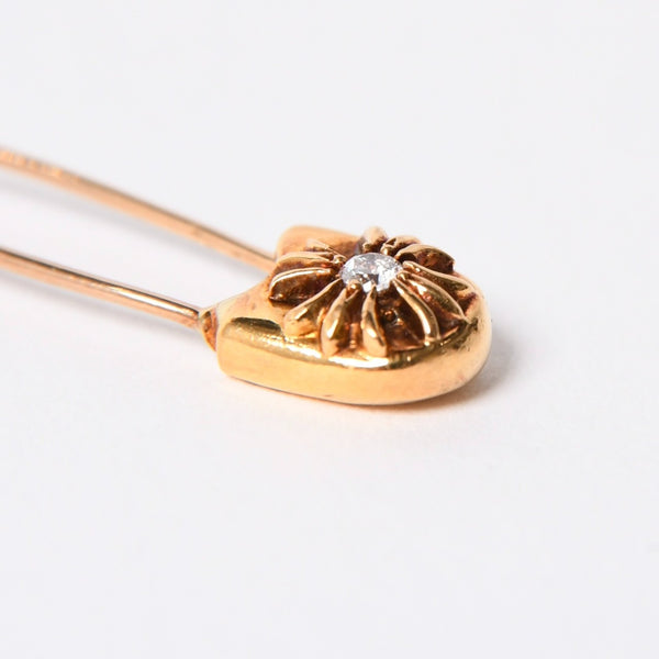 極美品 CHROME HEARTS クロムハーツ 22K パヴェダイヤ スモール セーフティピン 重量約3,5g 22KYG 22K 中古 4a007288