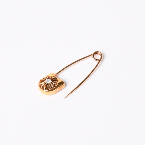 極美品 CHROME HEARTS クロムハーツ 22K パヴェダイヤ スモール セーフティピン 重量約3,5g 22KYG 22K 中古 4a007288