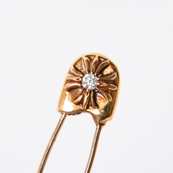 極美品 CHROME HEARTS クロムハーツ 22K パヴェダイヤ スモール セーフティピン 重量約3,5g 22KYG 22K 中古 4a007288