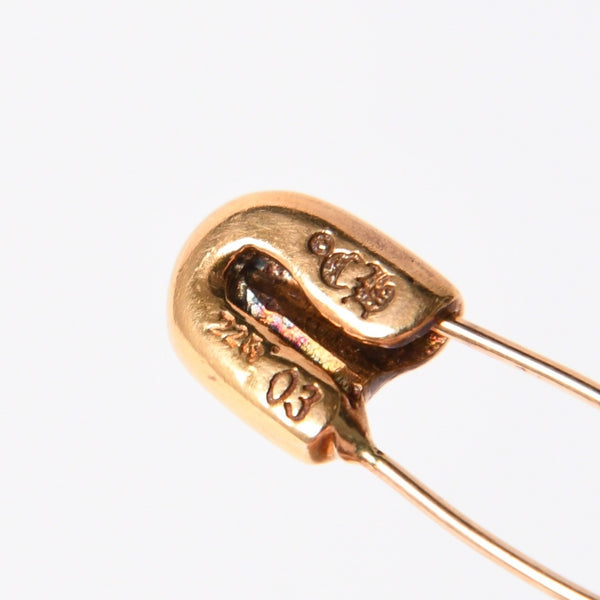 極美品 CHROME HEARTS クロムハーツ 22K パヴェダイヤ スモール セーフティピン 重量約3,5g 22KYG 22K 中古 4a007288