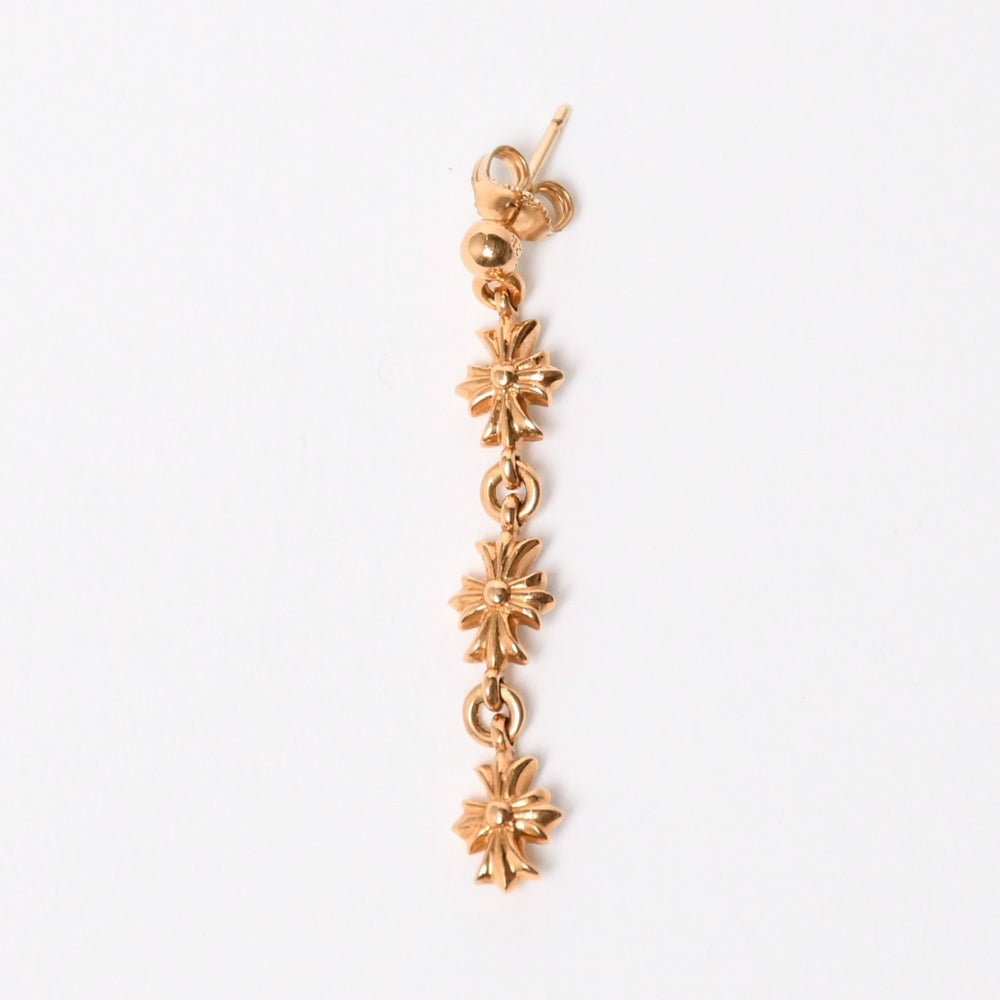 極美品 CHROME HEARTS クロムハーツ 22K タイニーE CHプラス 3ドロップピアス ダイヤモンド 重量約4.43g 中古 4a007332