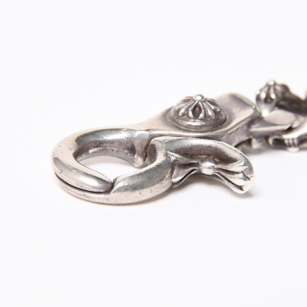 極美品 CHROME HEARTS オールド ファンシーリンク クリップ チョーカー ネックレス メンズ シルバーSV925 重量約195.7g 中古 4a007324