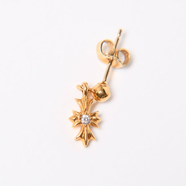 極美品 CHROME HEARTS クロムハーツ 22K ER TNY E PLS DROP1 DMND タイニーE CHプラス 1ドロップピアス 重量約1.62g ダイヤモンド 中古 4a007331
