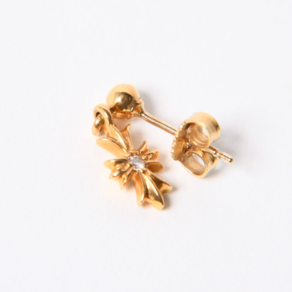 極美品 CHROME HEARTS クロムハーツ 22K ER TNY E PLS DROP1 DMND タイニーE CHプラス 1ドロップピアス 重量約1.62g ダイヤモンド 中古 4a007331