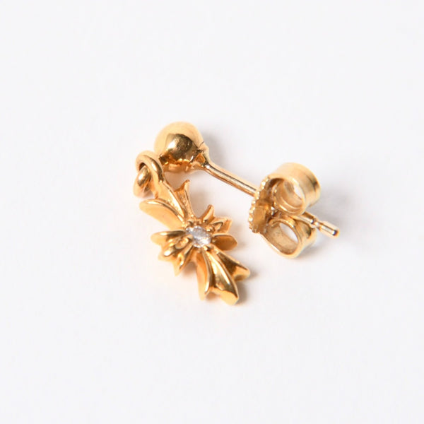 極美品 CHROME HEARTS クロムハーツ 22K ER TNY E PLS DROP1 DMND タイニーE CHプラス 1ドロップピアス 重量約1.62g ダイヤモンド 中古 4a007331