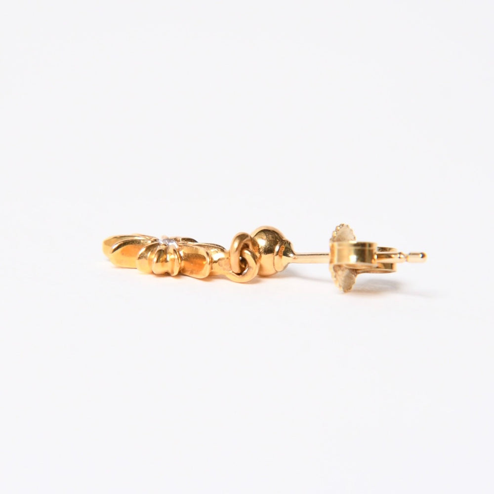 極美品 CHROME HEARTS クロムハーツ 22K ER TNY E PLS DROP1 DMND タイニーE CHプラス 1ドロップピアス 重量約1.62g ダイヤモンド 中古 4a007331