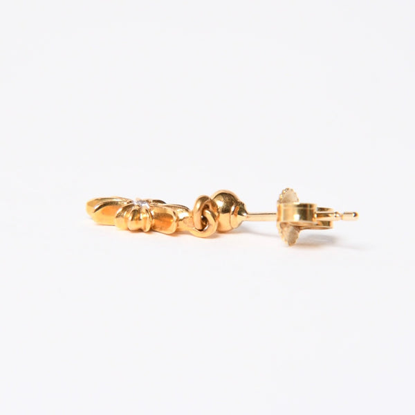 極美品 CHROME HEARTS クロムハーツ 22K ER TNY E PLS DROP1 DMND タイニーE CHプラス 1ドロップピアス 重量約1.62g ダイヤモンド 中古 4a007331