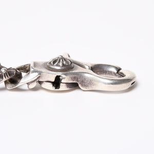 極美品 CHROME HEARTS オールド ファンシーリンク クリップ チョーカー ネックレス メンズ シルバーSV925 重量約195.7g 中古 4a007324