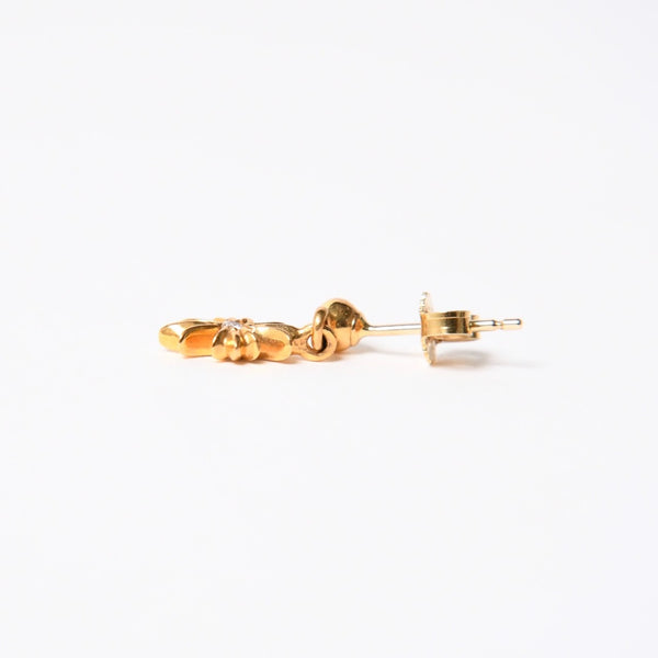 極美品 CHROME HEARTS クロムハーツ 22K ER TNY E PLS DROP1 DMND タイニーE CHプラス 1ドロップピアス 重量約1.62g ダイヤモンド 中古 4a007331