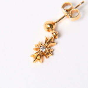 極美品 CHROME HEARTS クロムハーツ 22K ER TNY E PLS DROP1 DMND タイニーE CHプラス 1ドロップピアス 重量約1.62g ダイヤモンド 中古 4a007331
