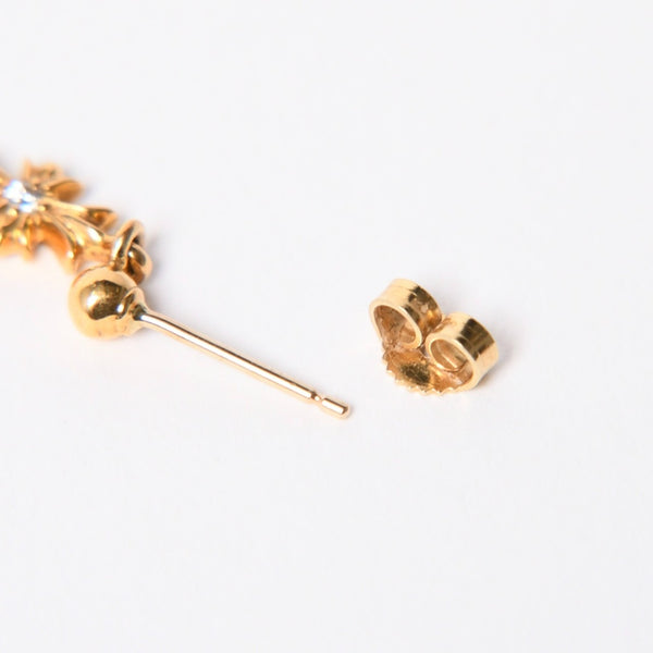 極美品 CHROME HEARTS クロムハーツ 22K ER TNY E PLS DROP1 DMND タイニーE CHプラス 1ドロップピアス 重量約1.62g ダイヤモンド 中古 4a007331