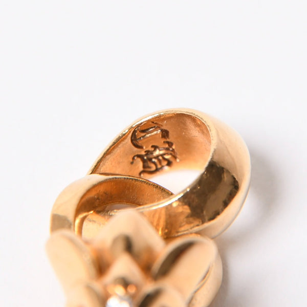極美品 CHROME HEARTS クロムハーツ ダブルCHクロス WITH ベイル パヴェ ダイヤ ペンダントトップ チャーム 重量約36.1g 2011/.22K刻印 中古 4a007328