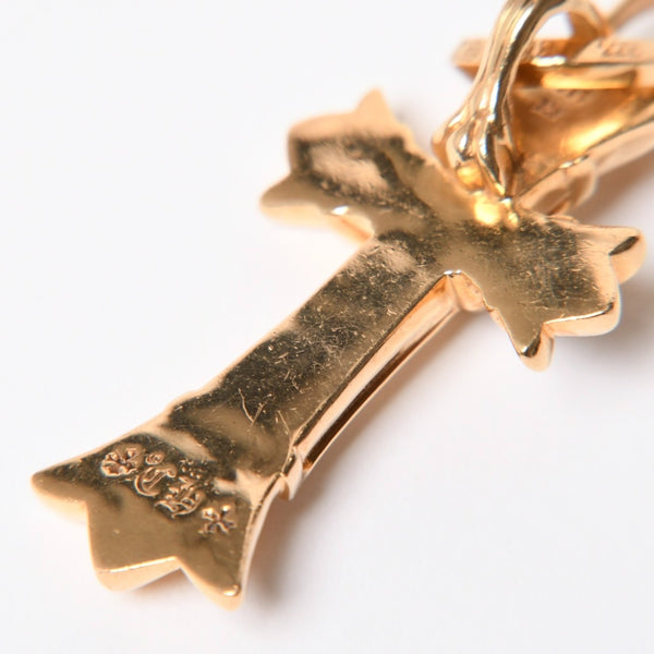 極美品 CHROME HEARTS クロムハーツ ダブルCHクロス WITH ベイル パヴェ ダイヤ ペンダントトップ チャーム 重量約36.1g 2011/.22K刻印 中古 4a007328