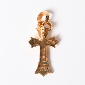 極美品 CHROME HEARTS クロムハーツ ダブルCHクロス WITH ベイル パヴェ ダイヤ ペンダントトップ チャーム 重量約36.1g 2011/.22K刻印 中古 4a007328