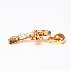 極美品 CHROME HEARTS クロムハーツ ダブルCHクロス WITH ベイル パヴェ ダイヤ ペンダントトップ チャーム 重量約36.1g 2011/.22K刻印 中古 4a007328