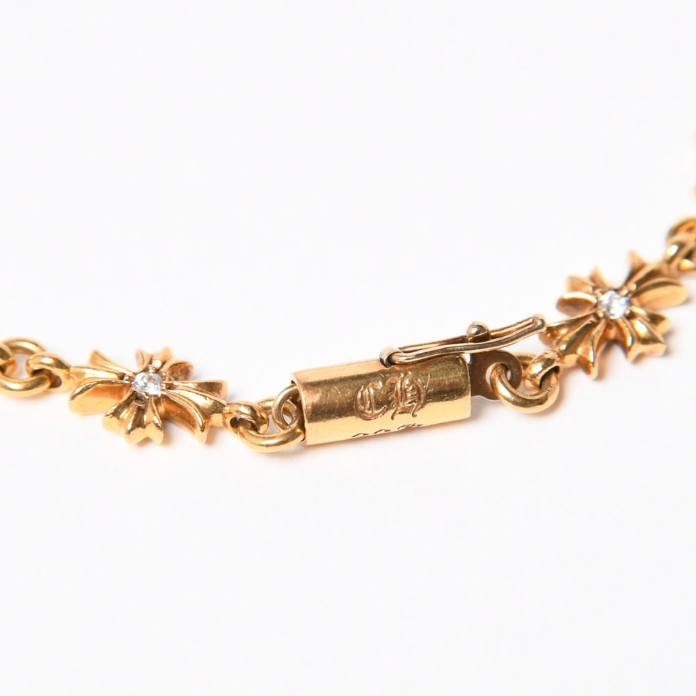 新品同様 CHROME HEARTS クロムハーツ タイニーE CH プラス ブレスレット ダイヤモンド 22K DIA 重量約14.5g 中古 4a007286