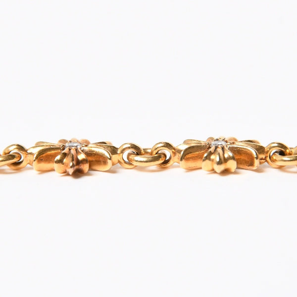 新品同様 CHROME HEARTS クロムハーツ タイニーE CH プラス ブレスレット ダイヤモンド 22K DIA 重量約14.5g 中古 4a007286
