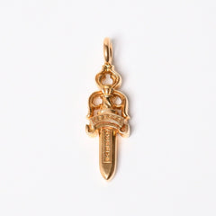新品未使用 CHROME HEARTS クロムハーツ ダブルダガー ペンダント シルバーネックレストップ 22k 35,7g 中古 4a007277