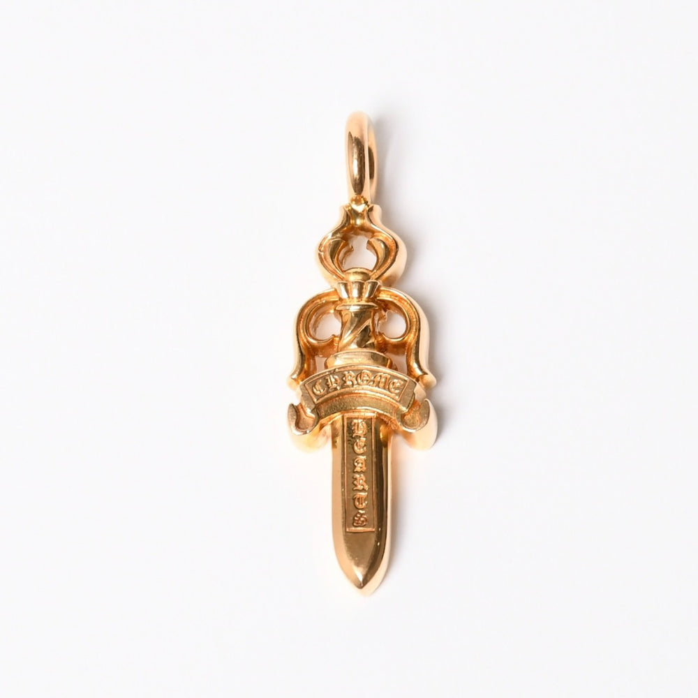 新品未使用 CHROME HEARTS クロムハーツ ダブルダガー ペンダント シルバーネックレストップ 22k 35,7g 中古 4a007277