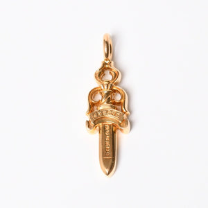 新品未使用 CHROME HEARTS クロムハーツ ダブルダガー ペンダント シルバーネックレストップ 22k 35,7g 中古 4a007277