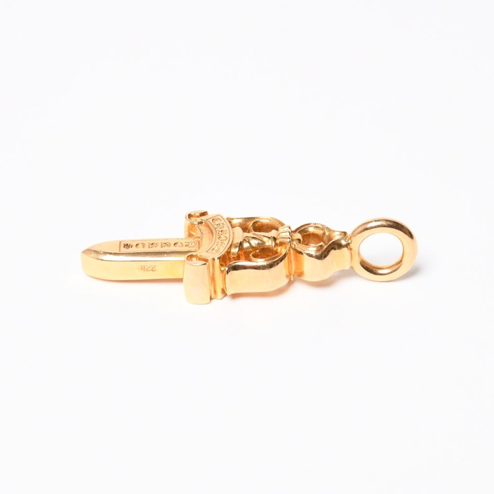 新品未使用 CHROME HEARTS クロムハーツ ダブルダガー ペンダント シルバーネックレストップ 22k 35,7g 中古 4a007277