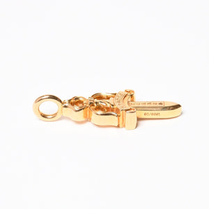 新品未使用 CHROME HEARTS クロムハーツ ダブルダガー ペンダント シルバーネックレストップ 22k 35,7g 中古 4a007277