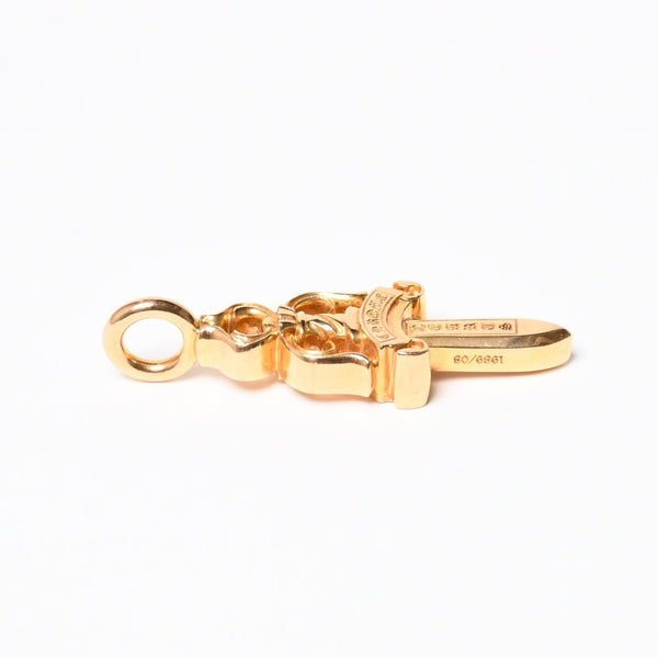 新品未使用 CHROME HEARTS クロムハーツ ダブルダガー ペンダント シルバーネックレストップ 22k 35,7g 中古 4a007277