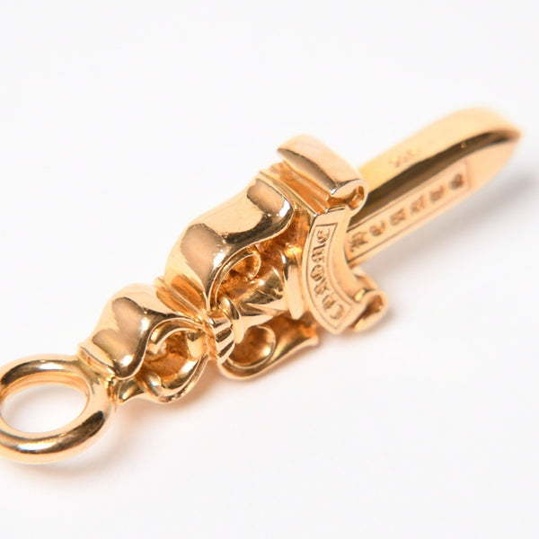 新品未使用 CHROME HEARTS クロムハーツ ダブルダガー ペンダント シルバーネックレストップ 22k 35,7g 中古 4a007277