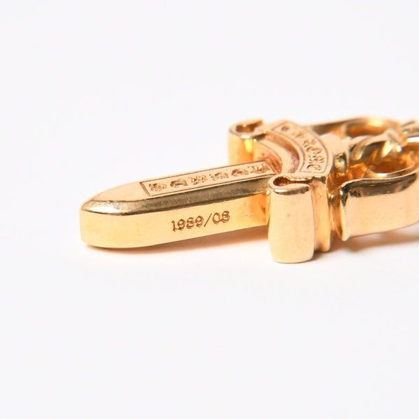 新品未使用 CHROME HEARTS クロムハーツ ダブルダガー ペンダント シルバーネックレストップ 22k 35,7g 中古 4a007277