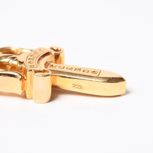 新品未使用 CHROME HEARTS クロムハーツ ダブルダガー ペンダント シルバーネックレストップ 22k 35,7g 中古 4a007277