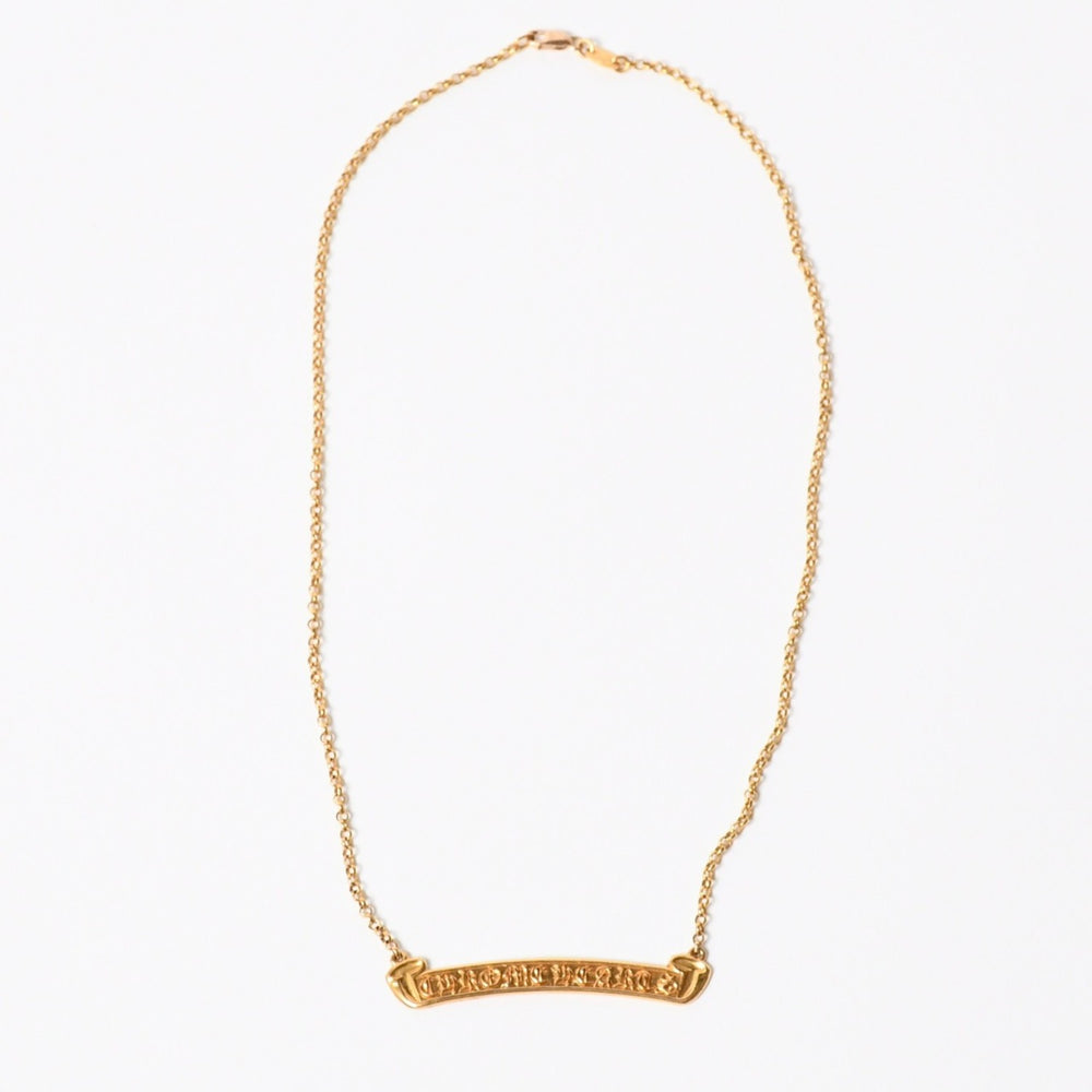 極美品 CHROME HEARTS クロムハーツ 22K スクロールラベル ロールチェーン ネックレス 重量13.16g 18インチ ゴールド 中古 4a007267