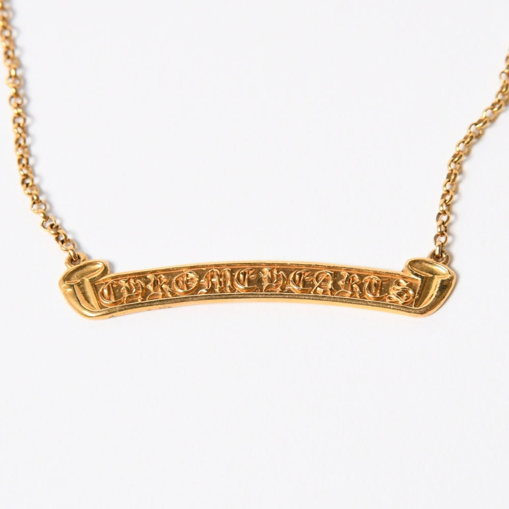 極美品 CHROME HEARTS クロムハーツ 22K スクロールラベル ロールチェーン ネックレス 重量13.16g 18インチ ゴールド 中古 4a007267