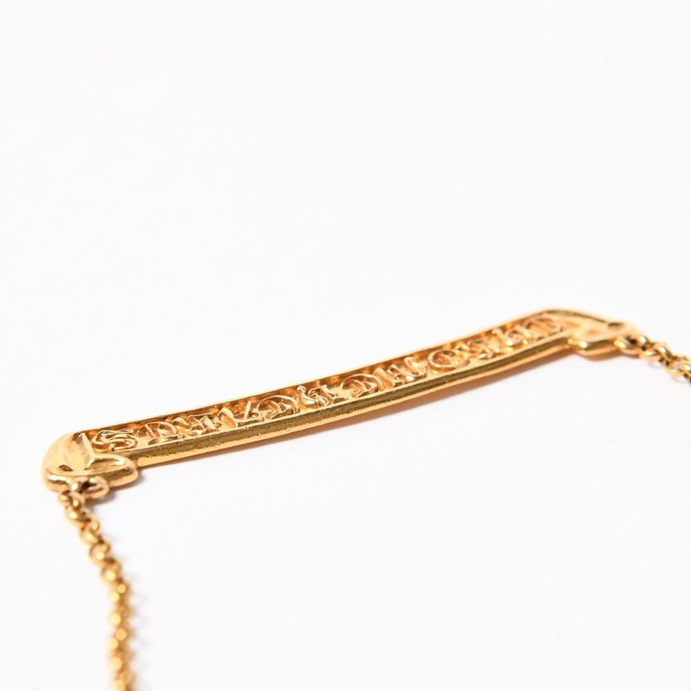 極美品 CHROME HEARTS クロムハーツ 22K スクロールラベル ロールチェーン ネックレス 重量13.16g 18インチ ゴールド 中古 4a007267