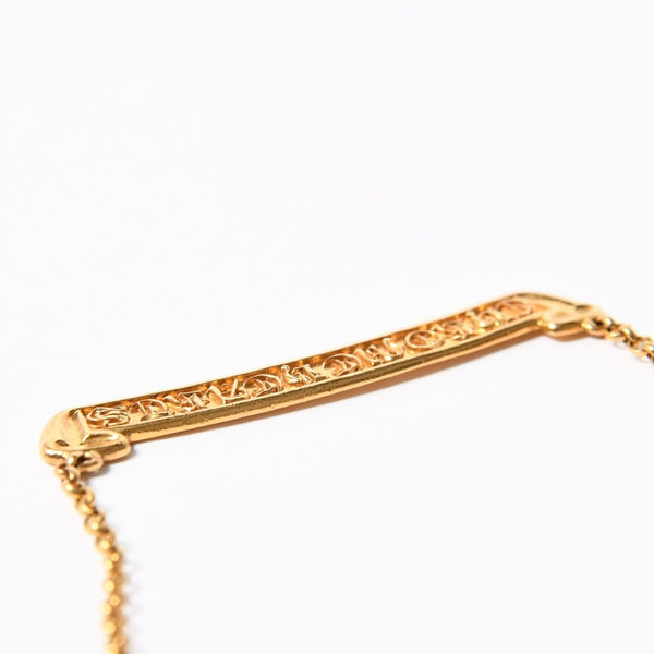 極美品 CHROME HEARTS クロムハーツ 22K スクロールラベル ロールチェーン ネックレス 重量13.16g 18インチ ゴールド 中古 4a007267