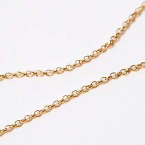 極美品 CHROME HEARTS クロムハーツ 22K スクロールラベル ロールチェーン ネックレス 重量13.16g 18インチ ゴールド 中古 4a007267