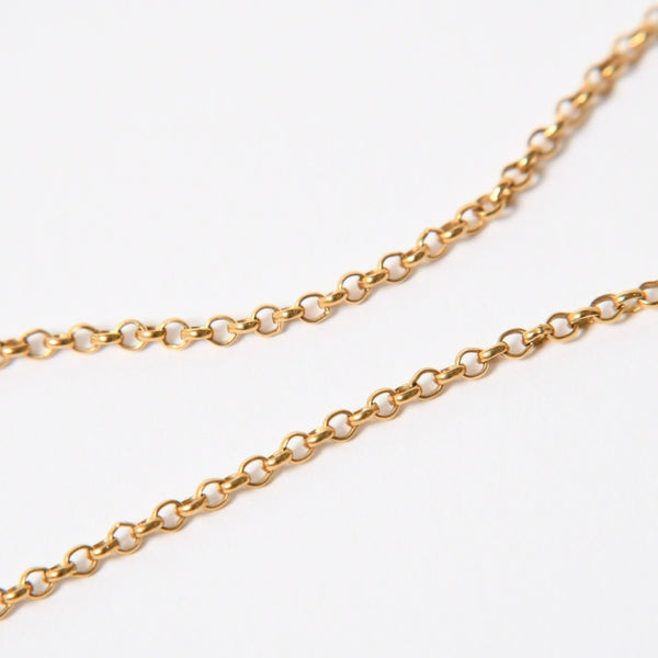 極美品 CHROME HEARTS クロムハーツ 22K スクロールラベル ロールチェーン ネックレス 重量13.16g 18インチ ゴールド 中古 4a007267