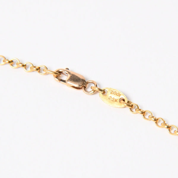 極美品 CHROME HEARTS クロムハーツ 22K スクロールラベル ロールチェーン ネックレス 重量13.16g 18インチ ゴールド 中古 4a007267