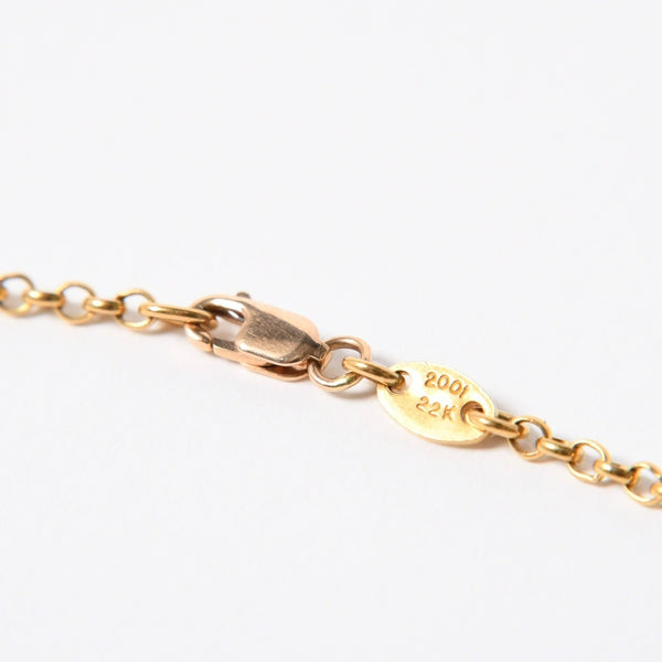 極美品 CHROME HEARTS クロムハーツ 22K スクロールラベル ロールチェーン ネックレス 重量13.16g 18インチ ゴールド 中古 4a007267