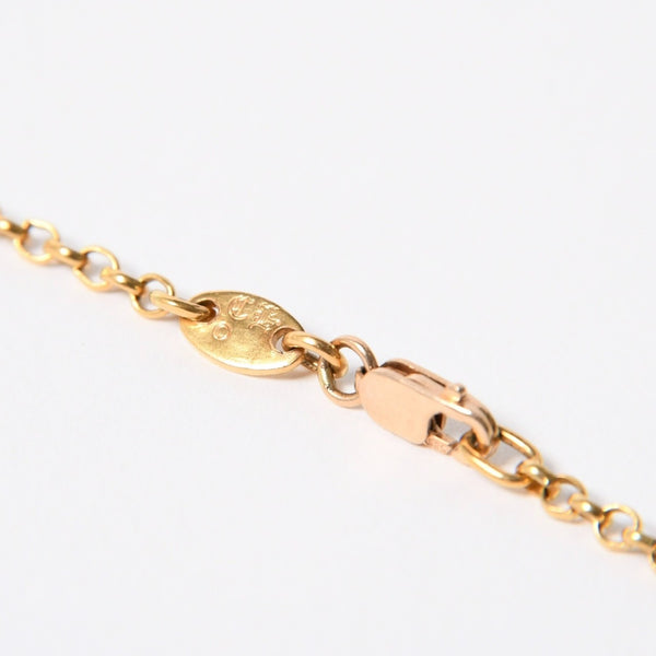 極美品 CHROME HEARTS クロムハーツ 22K スクロールラベル ロールチェーン ネックレス 重量13.16g 18インチ ゴールド 中古 4a007267