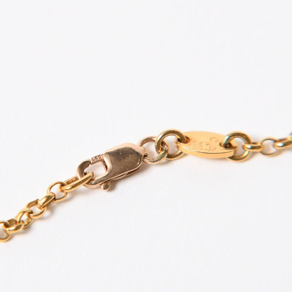 極美品 CHROME HEARTS クロムハーツ 22K スクロールラベル ロールチェーン ネックレス 重量13.16g 18インチ ゴールド 中古 4a007267