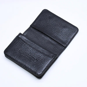 極美品 CHROME HEARTS クロムハーツ 3ポケット レザー カードケース スクロールラベル ブラックレザー シルバー925 中古 4a007341