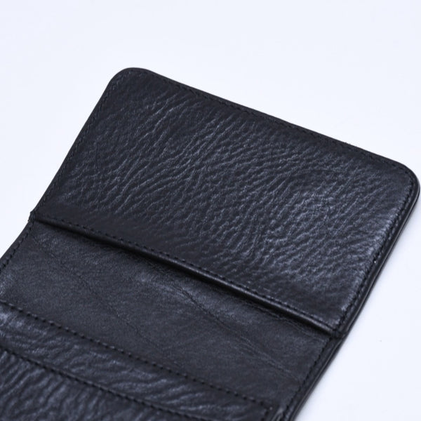 極美品 CHROME HEARTS クロムハーツ 3ポケット レザー カードケース スクロールラベル ブラックレザー シルバー925 中古 4a007341