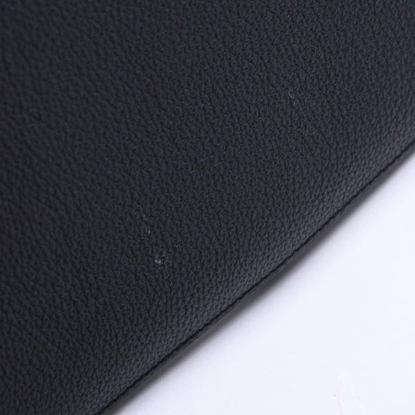 極美品 HERMES エルメス ドゴンGM 2つ折り長財布 ロングウォレット T刻印トゴ ノワール シルバー金具 中古 4b003402