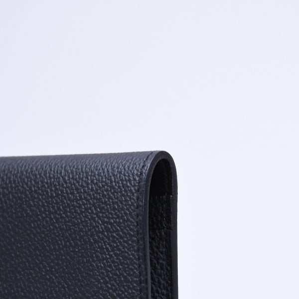 極美品 HERMES エルメス ドゴンGM 2つ折り長財布 ロングウォレット T刻印トゴ ノワール シルバー金具 中古 4b003402