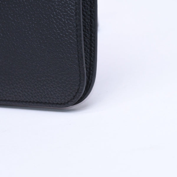 極美品 HERMES エルメス ドゴンGM 2つ折り長財布 ロングウォレット T刻印トゴ ノワール シルバー金具 中古 4b003402