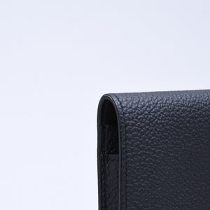 極美品 HERMES エルメス ドゴンGM 2つ折り長財布 ロングウォレット T刻印トゴ ノワール シルバー金具 中古 4b003402