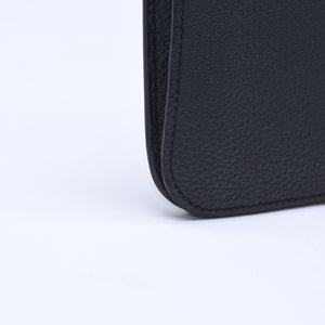 極美品 HERMES エルメス ドゴンGM 2つ折り長財布 ロングウォレット T刻印トゴ ノワール シルバー金具 中古 4b003402