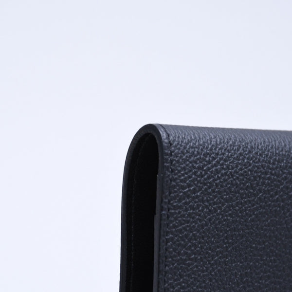 極美品 HERMES エルメス ドゴンGM 2つ折り長財布 ロングウォレット T刻印トゴ ノワール シルバー金具 中古 4b003402