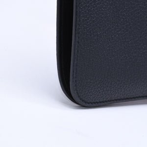 極美品 HERMES エルメス ドゴンGM 2つ折り長財布 ロングウォレット T刻印トゴ ノワール シルバー金具 中古 4b003402