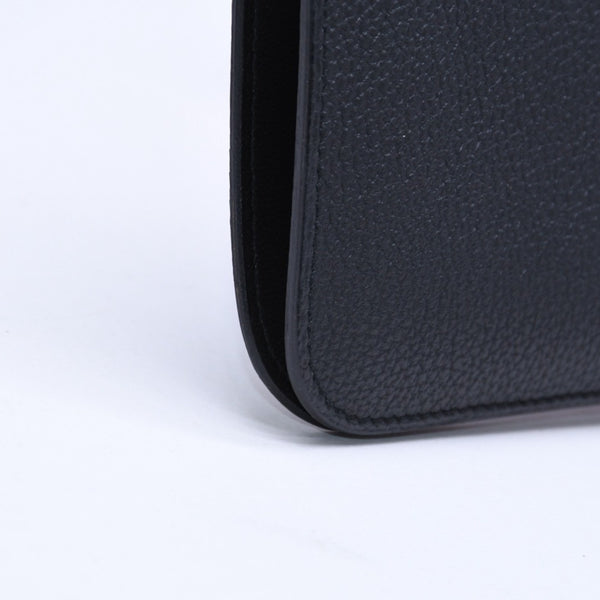 極美品 HERMES エルメス ドゴンGM 2つ折り長財布 ロングウォレット T刻印トゴ ノワール シルバー金具 中古 4b003402